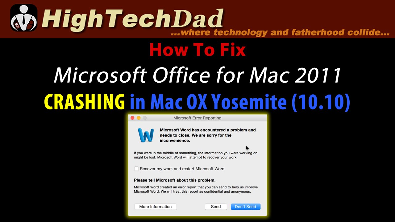 ms word for mac crashing